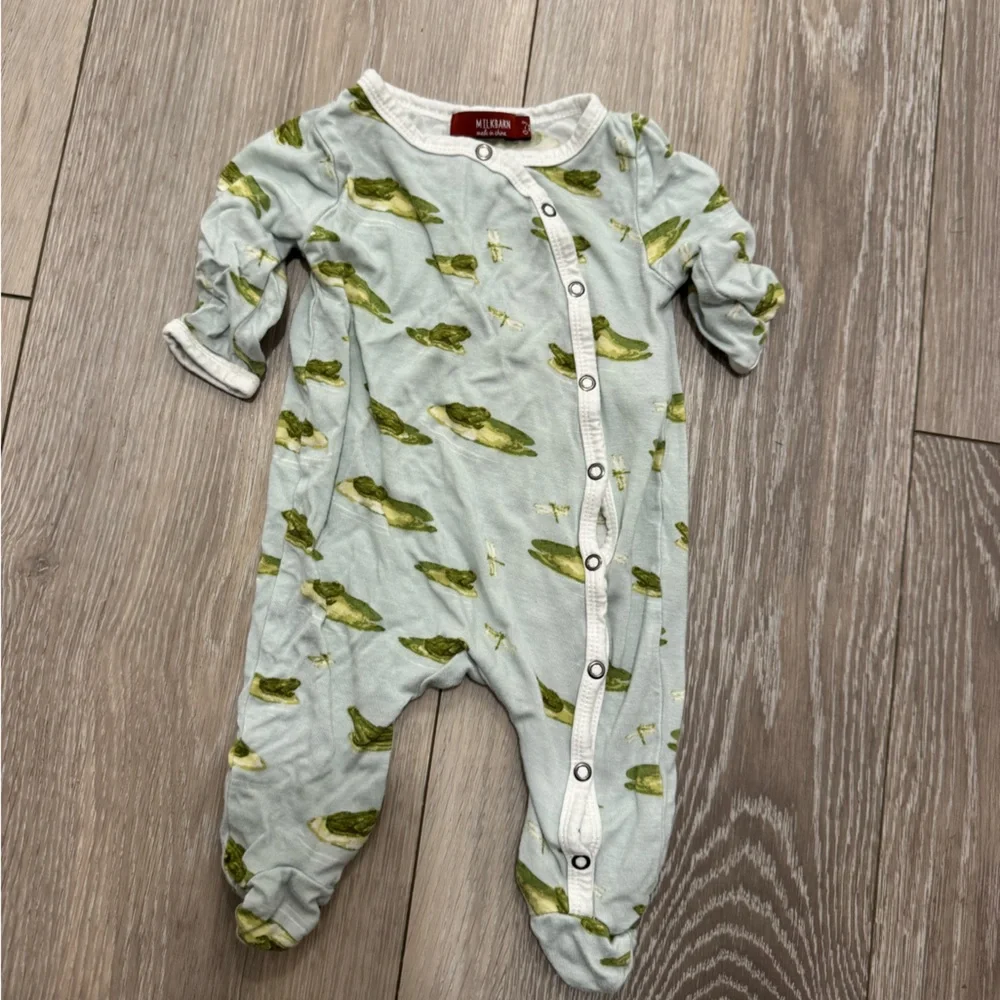 MILKBARN Leapfrog Bamboo Snap Footed Romper 0-3 months